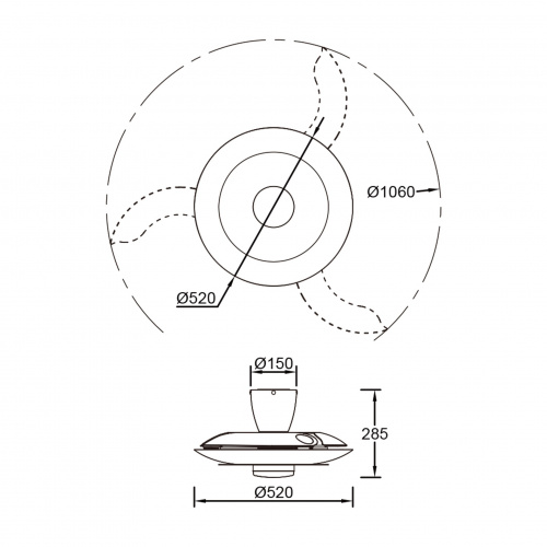 9517 Люстра потолочная-вентилятор KYOTO